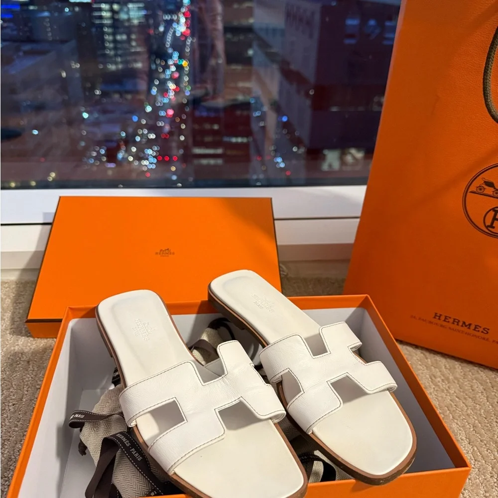 Hermes Sandal Oran White - Picture 2 of 5